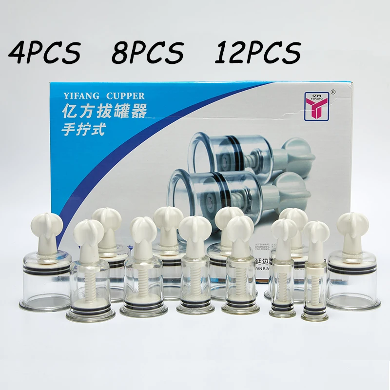 

4/8/12 Pcs Cupping Cans Body Massager Vacuum Suction Cups Enhancer Cup Moisture Absorber Anti Cellulite Fat Burner Skin Lifting