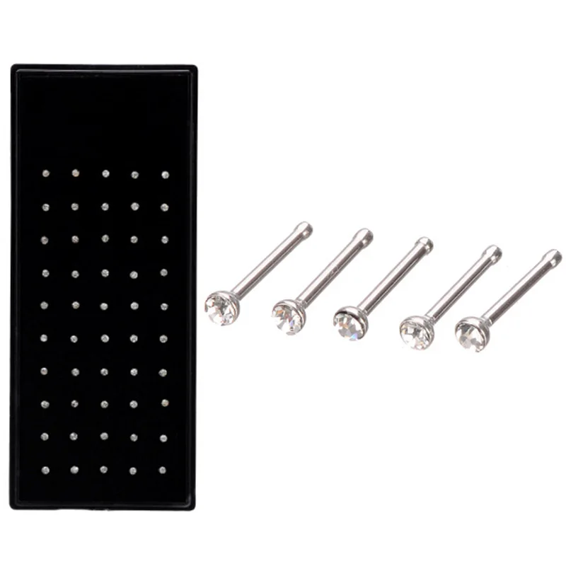 60 шт./лот милые украшения для тела из стразов носоупоры Из Нержавеющей Стали Для