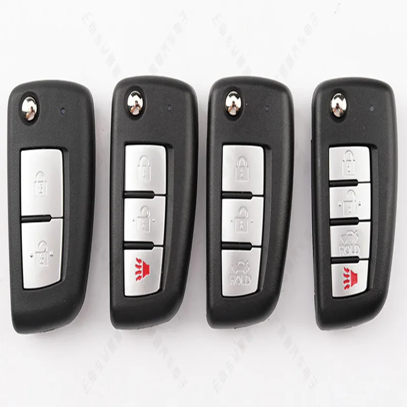 

Складной ключ с дистанционным управлением на 2, 3, 4 кнопки, чехол для Nissan X-Trail Qashqai Sunny NV200 Geniss Altima Maxima Sentra Versa Blade Fob
