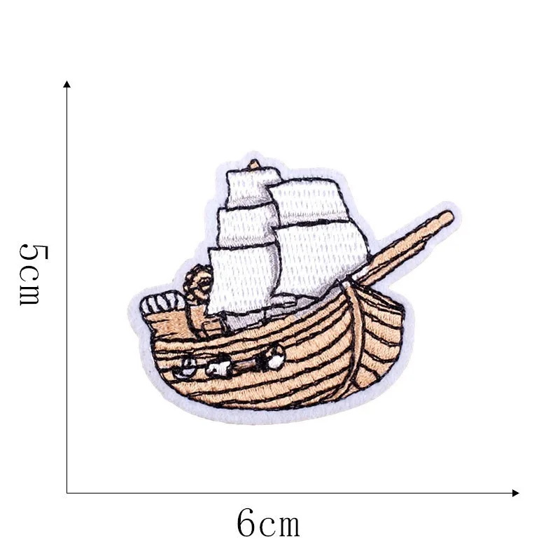 

Sailing Story Cloth Sticker Cartoon Boat Embroidery Cloth Sticker Adhesive Embroidery Label Clothing Patch Sticker