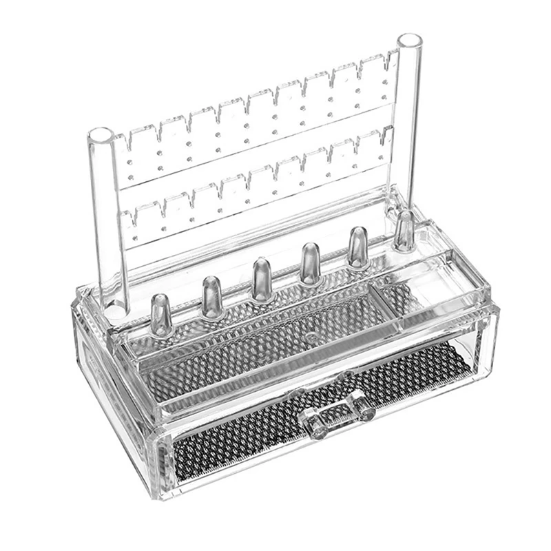 

Акриловая подставка для сережек, стойка для хранения ювелирных изделий, органайзер для колец, пылезащитный держатель для сережек, ящик для ...