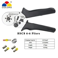 hsc8 6 6 0 25 6mm2 1050pcs terminal crimping pliers electric tube terminals box mini brand clamp tools set crimp tools pliers