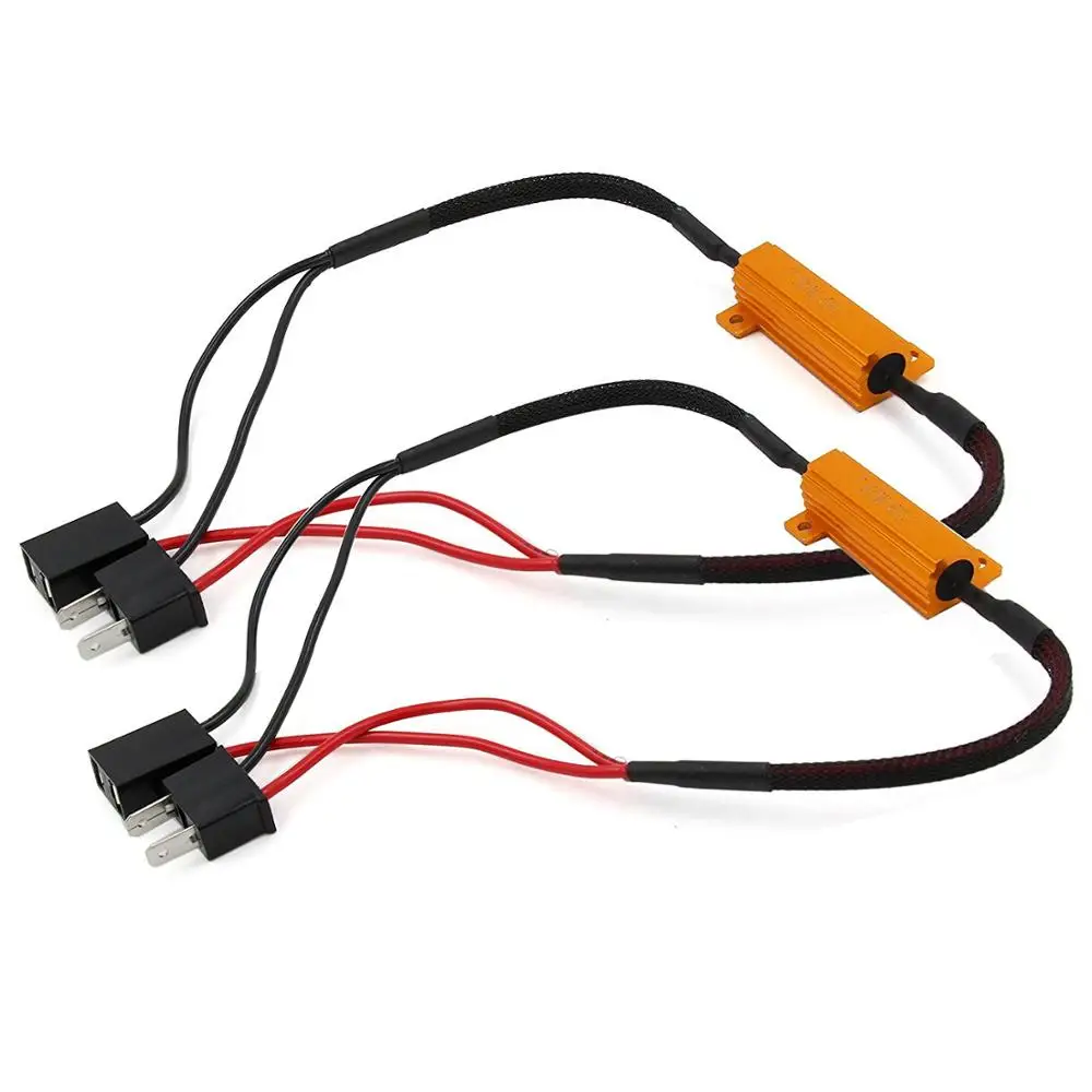 

2x Error Free Load Resistor Wiring Harness H7 Canbus Decoders For LED Headlight Bulb Fog Light DRL