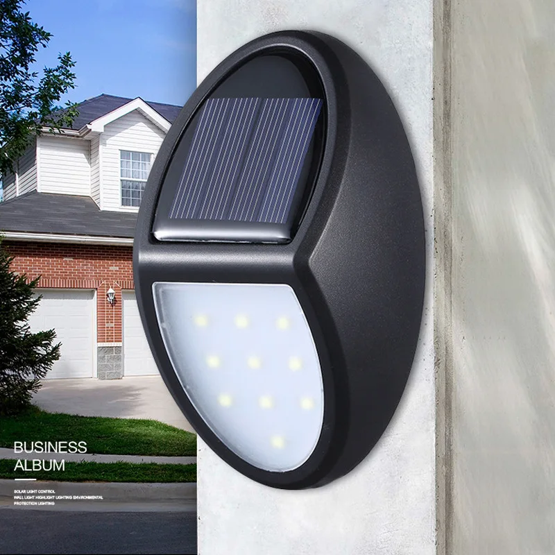

Solar Light LED Elliptical Appearance Wall Lamp Outdoor Waterproof Garden Park Path Corridor Fence Decorative Lighting Lamp