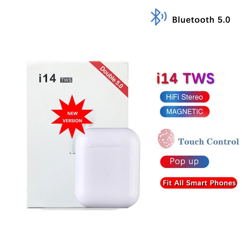 I14 TWS Bluetooth 5 0 наушники водонепроницаемые беспроводные умные с сенсорным
