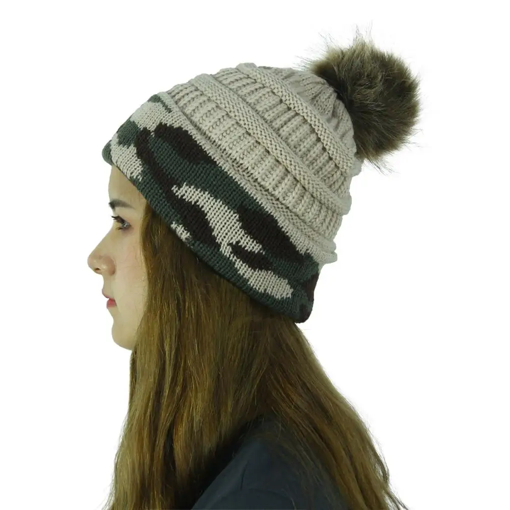 Женская шапка с помпоном HanXi зимняя вязаная для женщин вязаные крючком шапочки