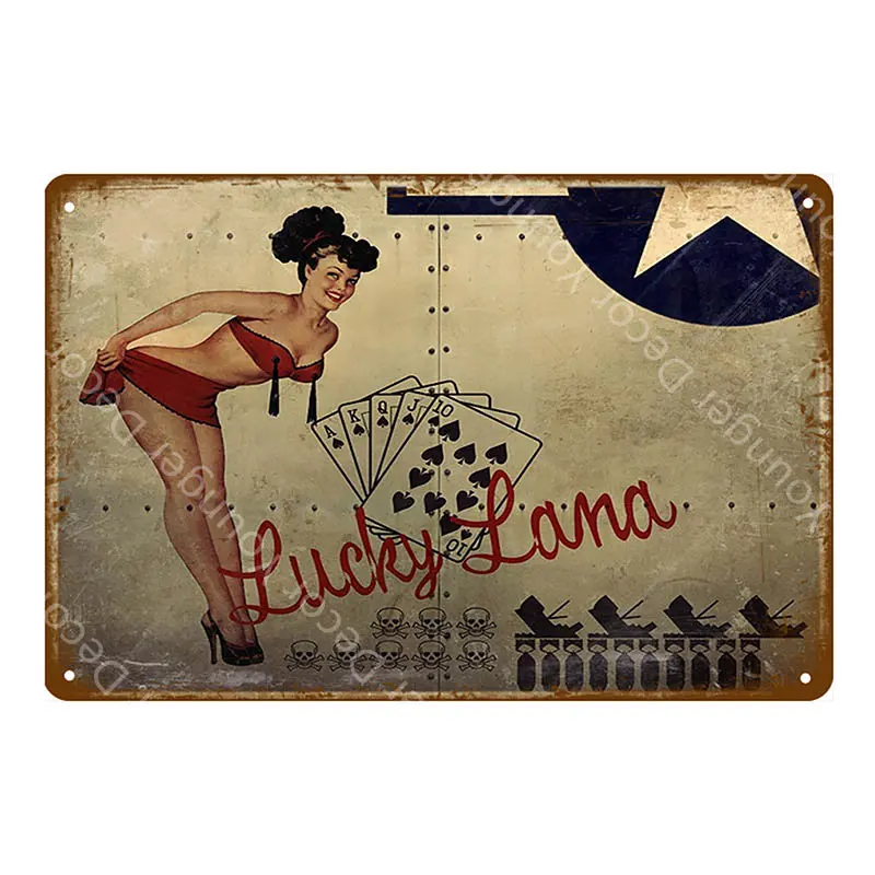 YD3091EI Американский плакат Pin Up Girl забавная леди жестяная вывеска настенная декоративная табличка для бара кафе бара вечерние Клубные винтажные металлические картины YI-078 - Цвет: YD3091EI