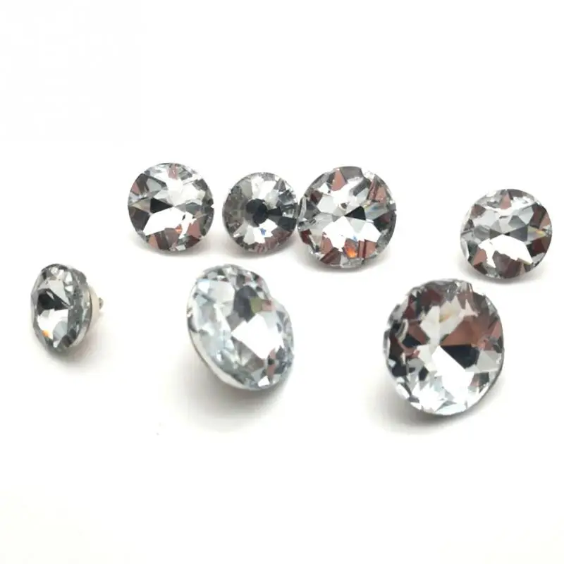 20pcs Glass Button Decorative With Back Nail Chair DIY Sofa Craft Artificial Crystal Furniture Shining Upholstery Accessories