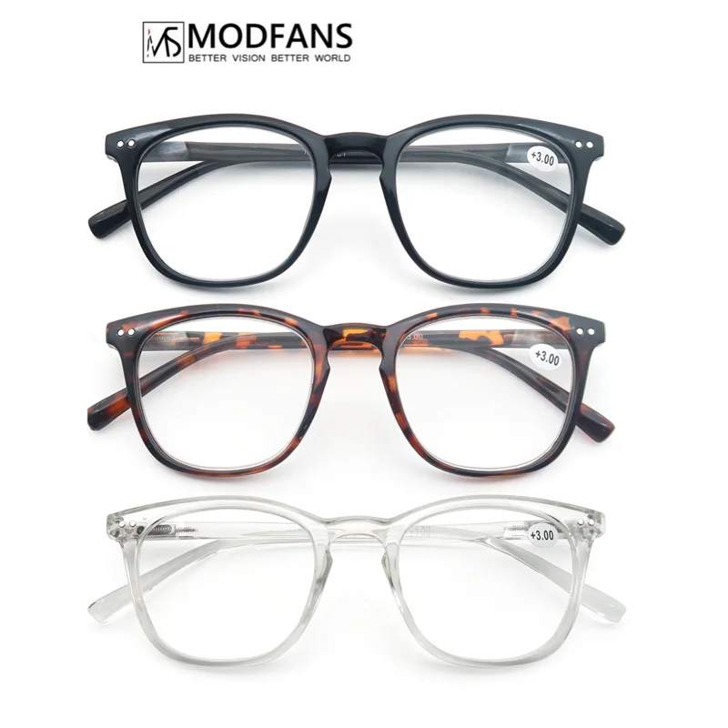 

MODFANS Men Reading Glasses Women Oversize Round Plastic Frame Unisex Readers Presbyopic Eyeglasses Diopter Comfortable To Wear