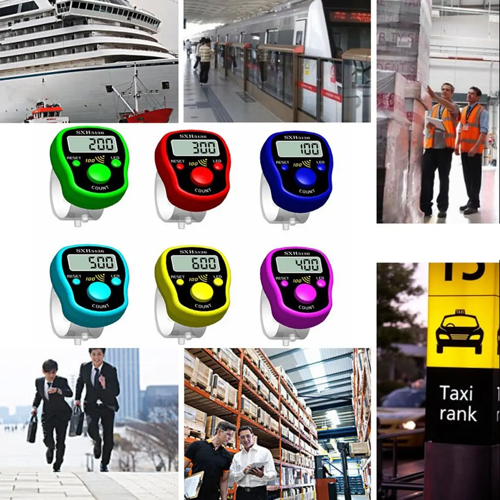 Мини маркер для стежков счетчик пальцев в ряд Электрический цифровой ЖК дисплей