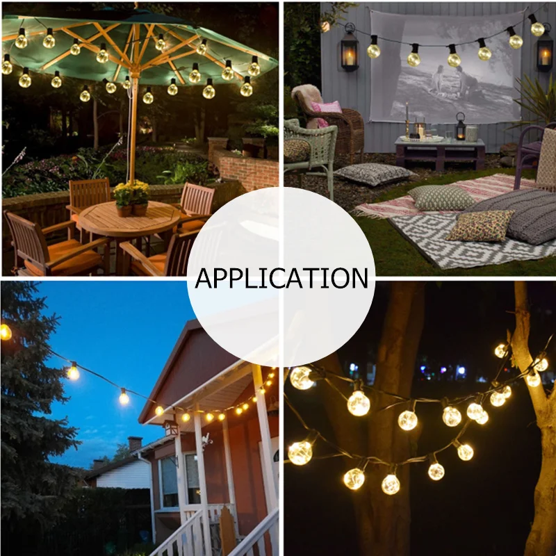 

Solar Lights Outdoor Garland Solar LED Light Outdoor Garden Fairy Lights G40 Cooper Solar Garden Light Bulb LED Street Garland