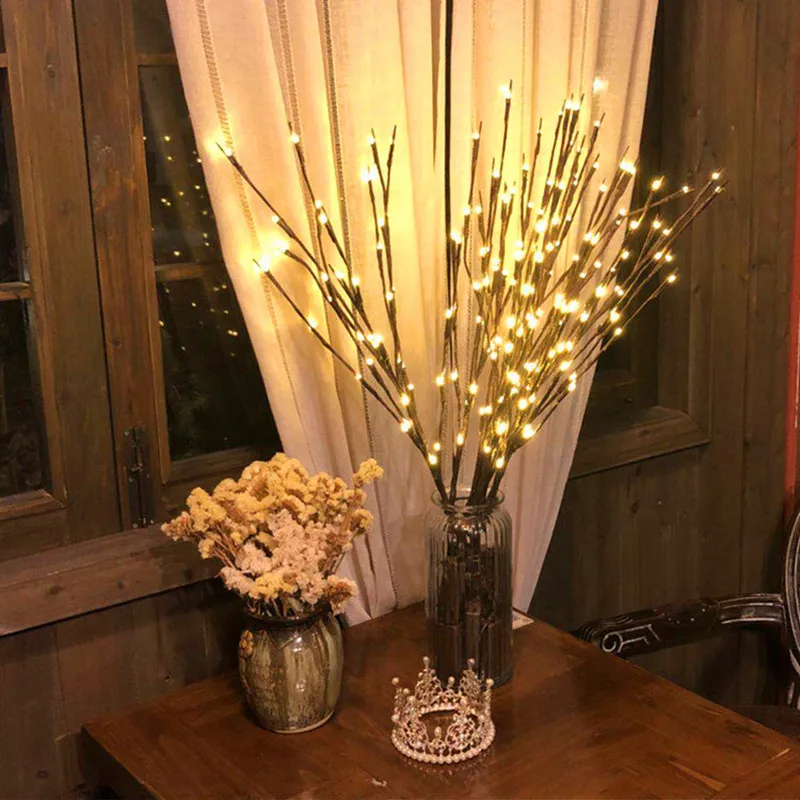 

20 Bulb LED Willow Branch Lamp Christmas Decorative Light Tall Vase Willow Lighted Branch Christmas Decorations for Home Navidad
