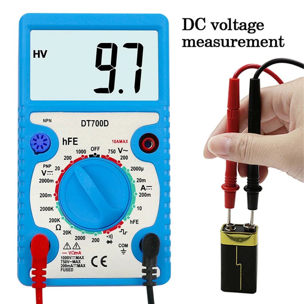 Digital Multimeter Buzzer Overload Protection Mini Wave Output Voltmeter Tester for DC voltage AC voltage Measuring Large Screen
