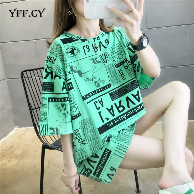 

Women Letters Print Tshirt 2020 Summer Casual Short-sleeve T shirt Female Jumper Summer Comfortable O-neck Tees Clothes