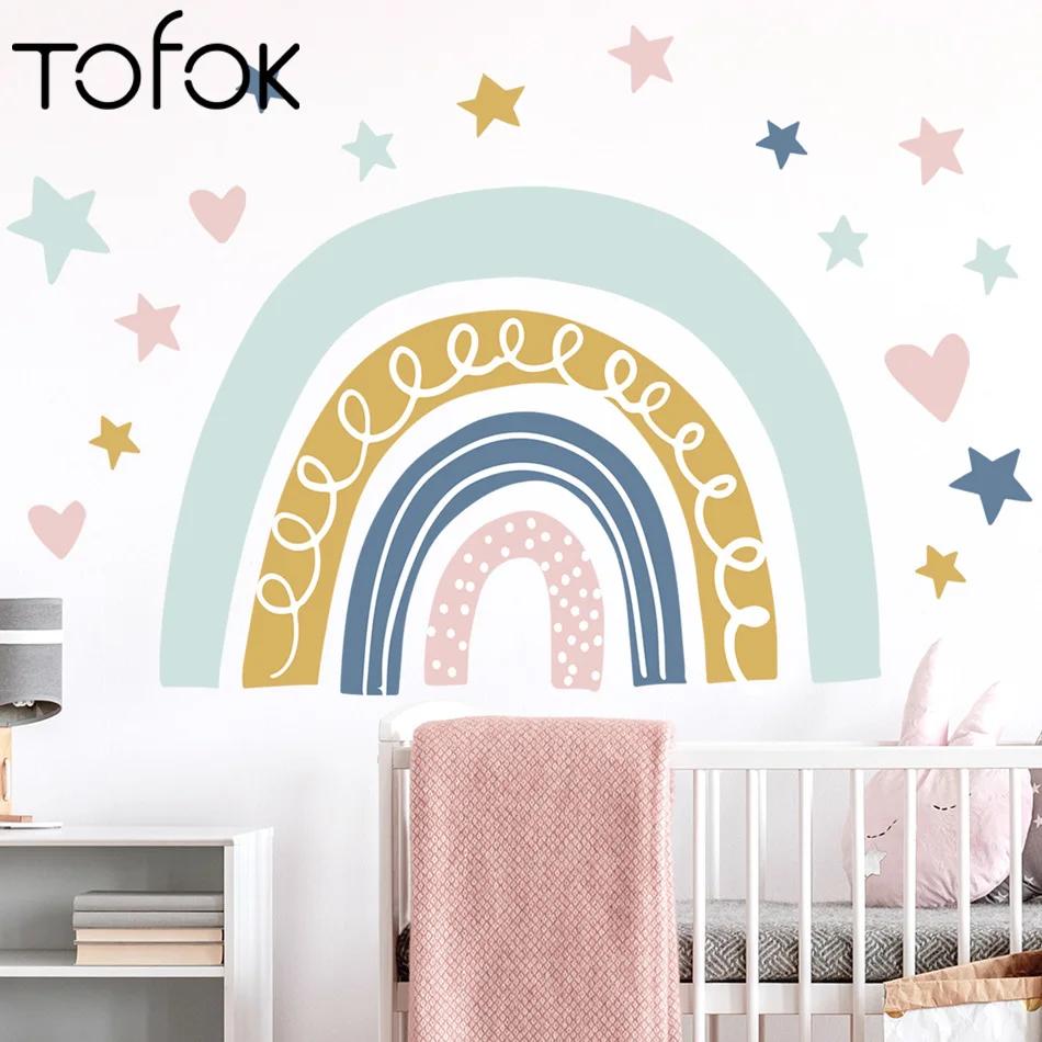 Tofok с принтом в виде радуг и звезд любящее сердце сделай сам для дома настенные