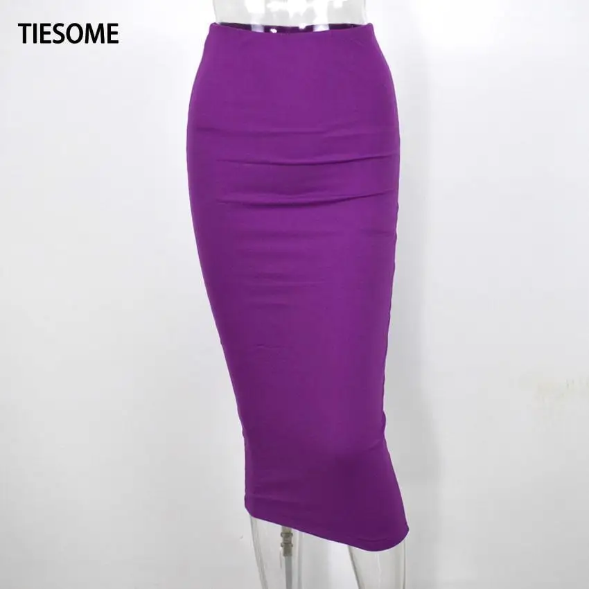 

TIESOME Solid High Waist Hip Skirt 2020 Fashion Women Slim Skirts Summer Sexy Mid-Calf Summer Spring Skirt For Lady Casual
