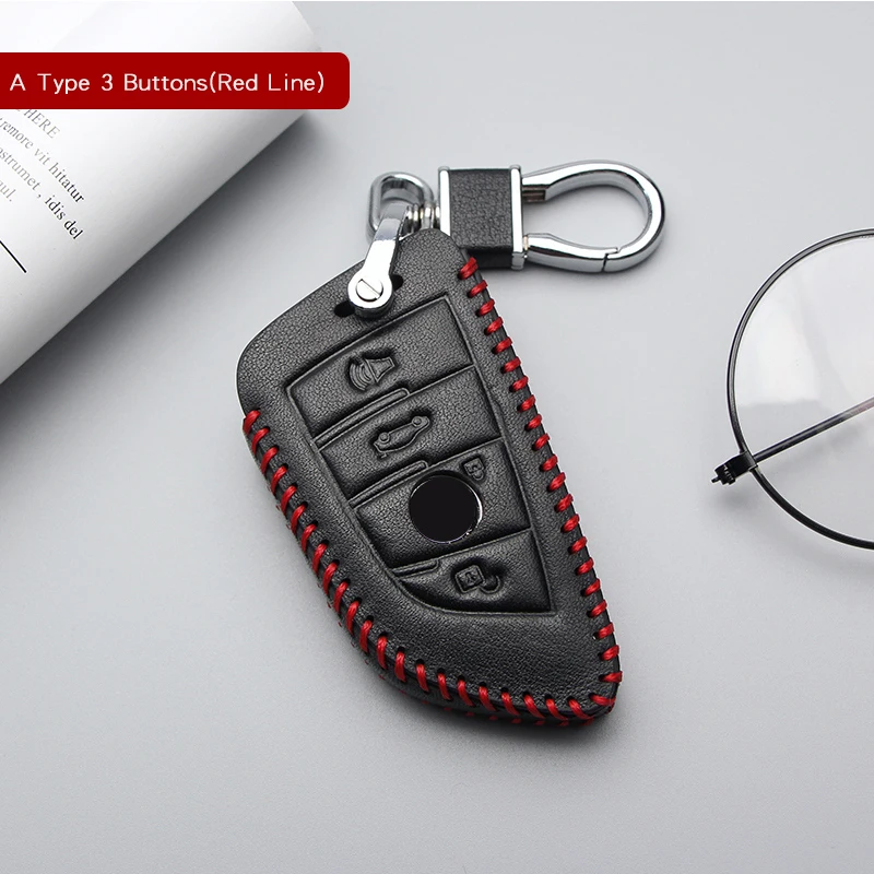 

Genuine Leather Car Key Case Cover For BMW E87 E46 X5 E53 X3 E83 R1200gs X5 E70 E34 Anti-wear Protective Key Shell Car Styling