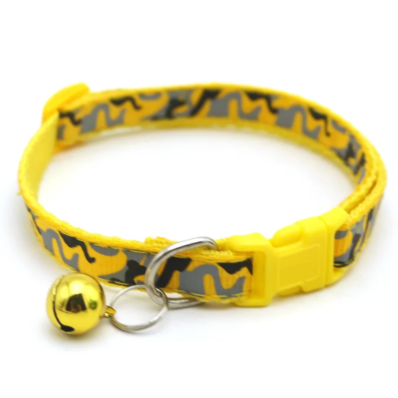 

Adjustable Safety Buckle Cat Dog Collar With Bells Camouflage Nylon Dog Collars Pet Supplies Accessories