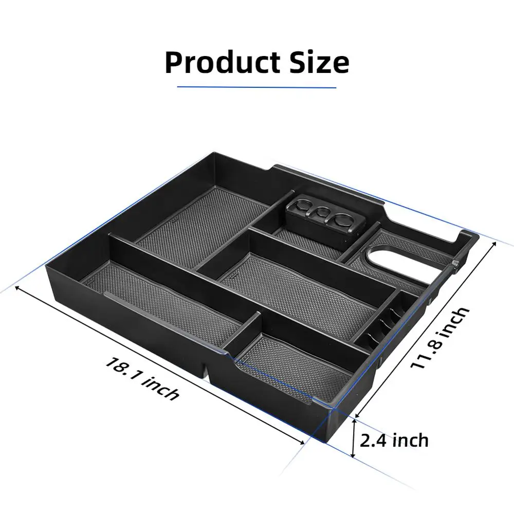 

Center Console Tray Organizer Box For Toyota Tundra 2014 2015 2016 2017 2018 Armrest Storage Box Accessories with Coin Holder