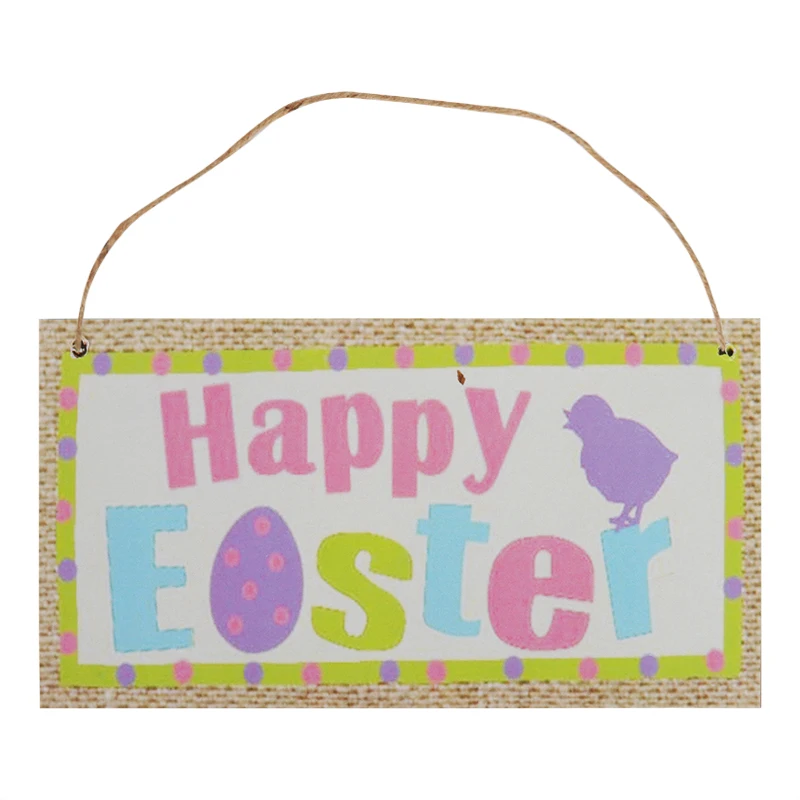 

Wooden Happy Easter Pendant Plaque Easter Decoration for Home Easter Bunny Egg Door hanging Ornaments Easter wall decor sign