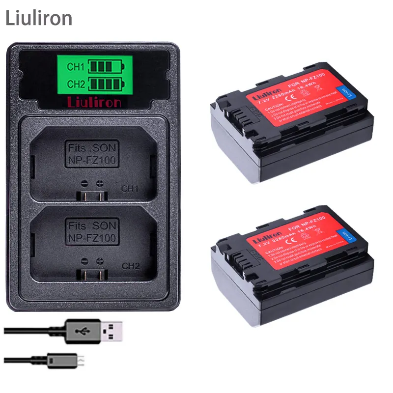 2280 мАч NP-FZ100 NPFZ100 NP FZ100 батарея+ светодиодный двойной USB зарядное устройство для sony NP-FZ100, BC-QZ1, sony a9, a7R III, a7 III, ILCE-9
