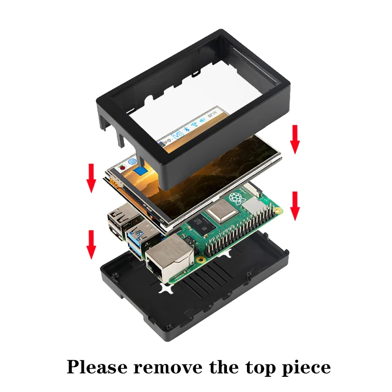 Raspberry Pi 3 5 &quot сенсорный экран 480*320 TFT LCD с охлаждающим вентилятором ABS чехол для 4 Model