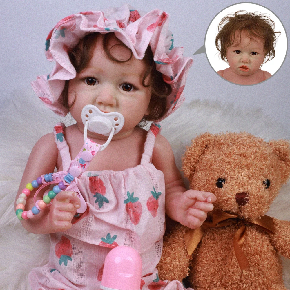 

23'' 58CM princess Bebe Reborn Baby Dolls Full Vinyl Body So Truly Like Alive Doll In Brazil Toddler bebe Toy Birthday Gifts