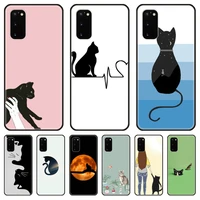 lovely cat phone cover hull for samsung galaxy s 8 9 10 20 21 plus note 5g lite ultra black shell cover