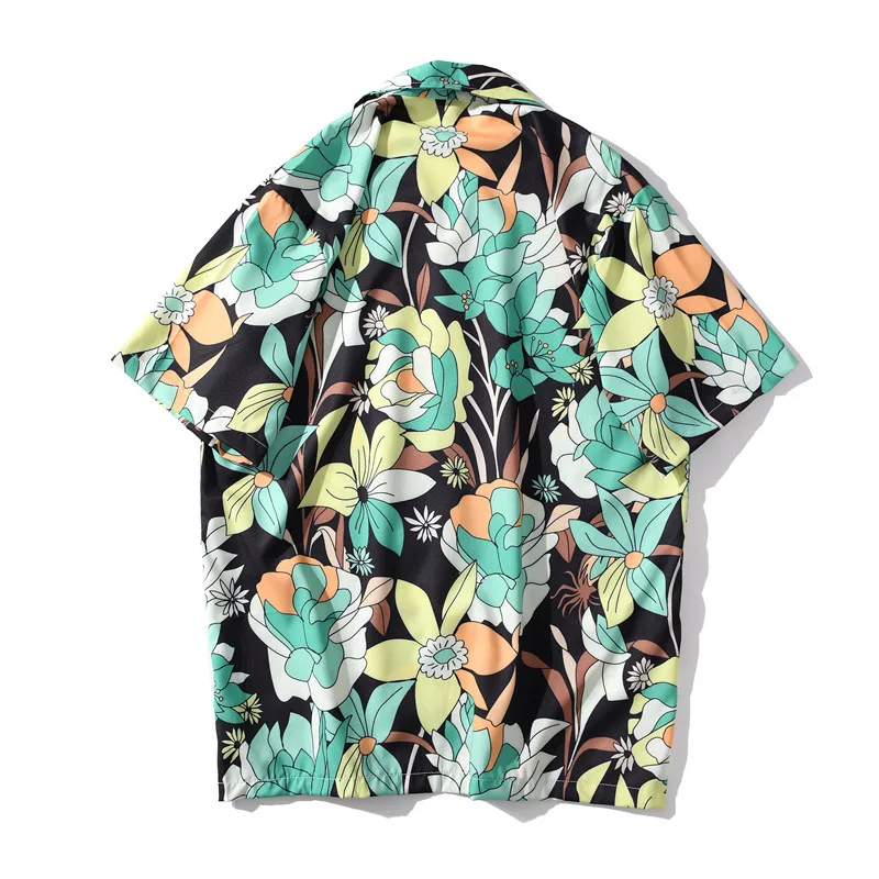 

2020 Hip Hop Shirt Streetwear Men Hawaiian Shirt Harajuku Floral Beach Shirt Summer Tops Short Sleeve HipHop Aloha Shirts HH258