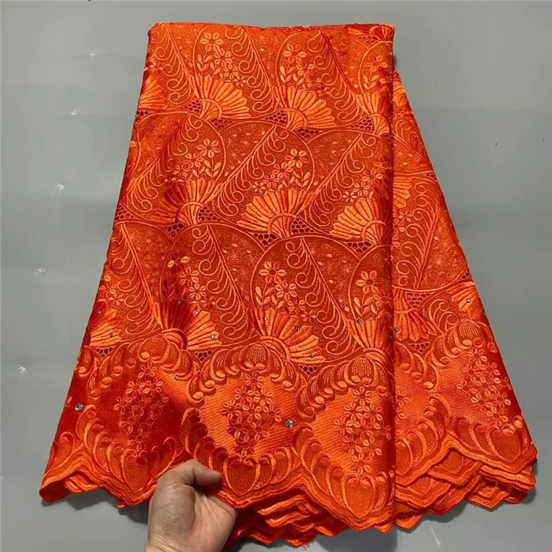 

5 yard Swiss lace fabric 2021 latest heavy beaded embroidery African cotton fabrics Swiss voile lace popular Dubai style 3L04063
