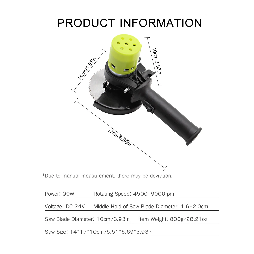 24V 90 Вт высокой мощности Мощность электрическая пила Бытовая мини циркулярная с