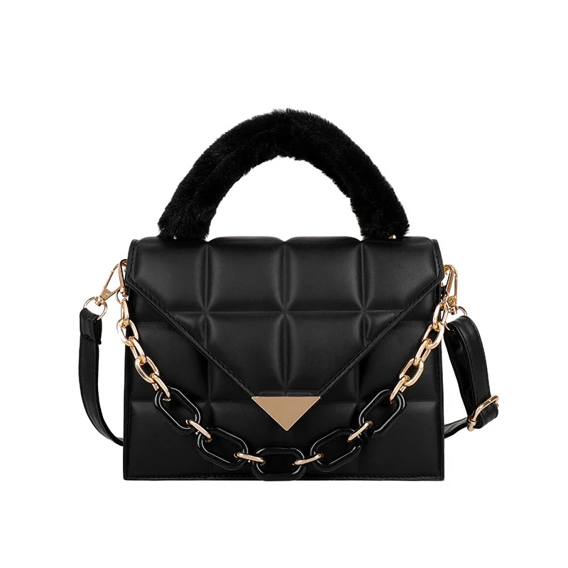 

Women's bag new European and American retro Lingge Chain Handbag fashion one shoulder straddle bag