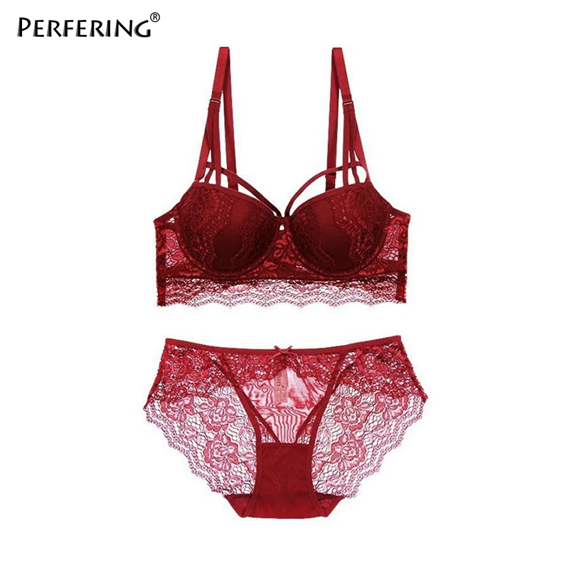 Perfering/новые модные комплекты бюстгальтеров с пуш ап французское кружевное