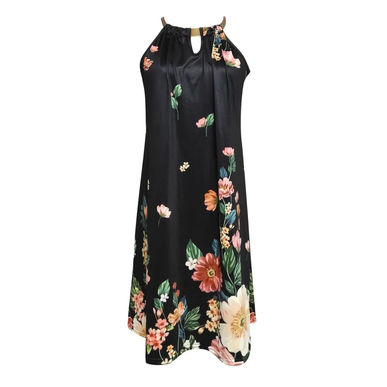 Платье женское с леопардовым принтом вечернее ТРАПЕЦИЕВИДНОЕ вечерние тное