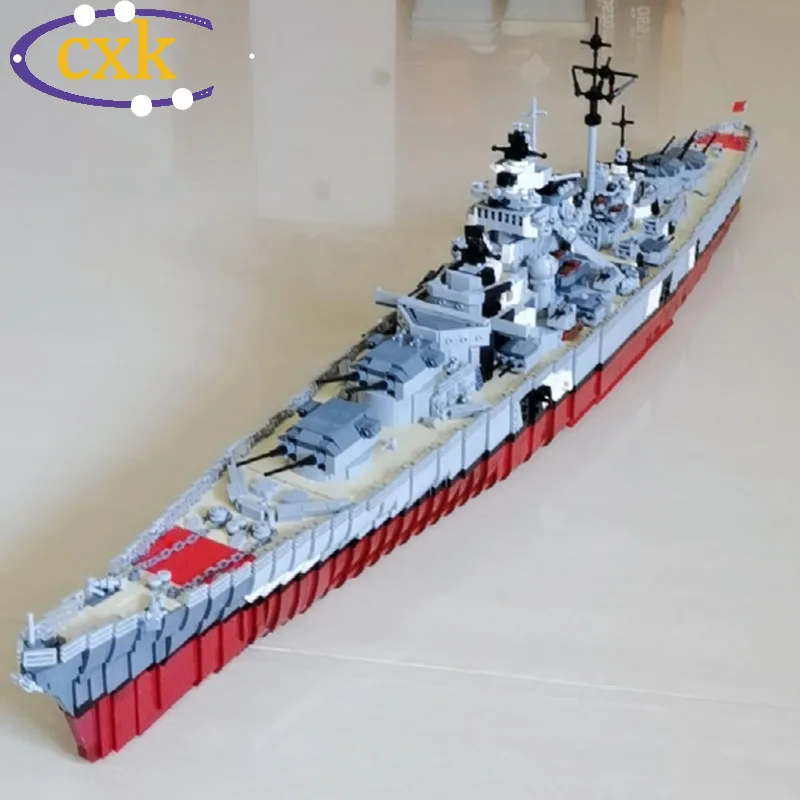 

High-Tech Military WWII Japanese Battleship Yamato Model Building Blocks Moc German Bismarck Cruiser Bricks Children Toys Gifts
