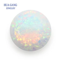 op17 opal loose stones round shape base cabochon created opal beads semi precious stones for jewelry making 4mm 12mm