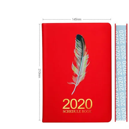 Red A5 еженедельник, ежедневник,,, записная книжка, плотный, милый, ежедневник, записная книжка, школьные канцелярские принадлежности - Цвет: Red