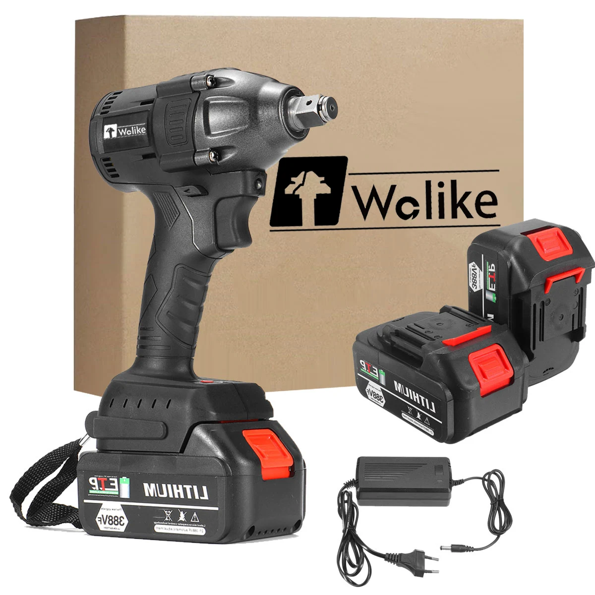 

WOLIKE 388Vf 850N.m High Torque Brushless Electric Impact Wrench 1/2 Socket Wrench Power Tools for Makita 18V Battery