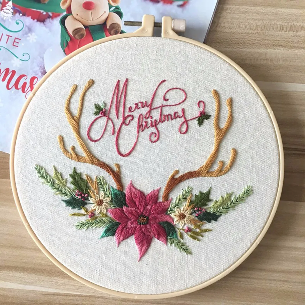 

Beginner Needlework Kits Christmas Embroidery Set Handmade DIY Crafts Home Decor Christmas Embroidery Diy Handmade Material