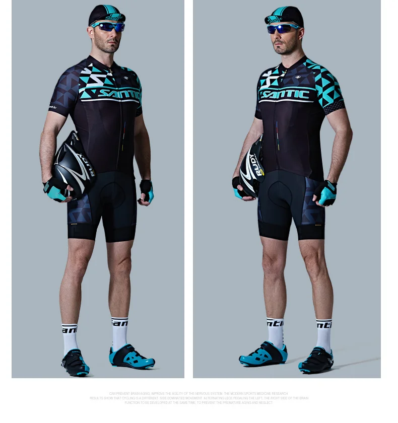 Santic 8 стиль мужской короткий рукав Велоспорт Джерси лето дышащий MTB дорожный велосипед Топ быстросохнущая Pro Спорт на открытом воздухе Футболка с рисунком "Верховая езда"