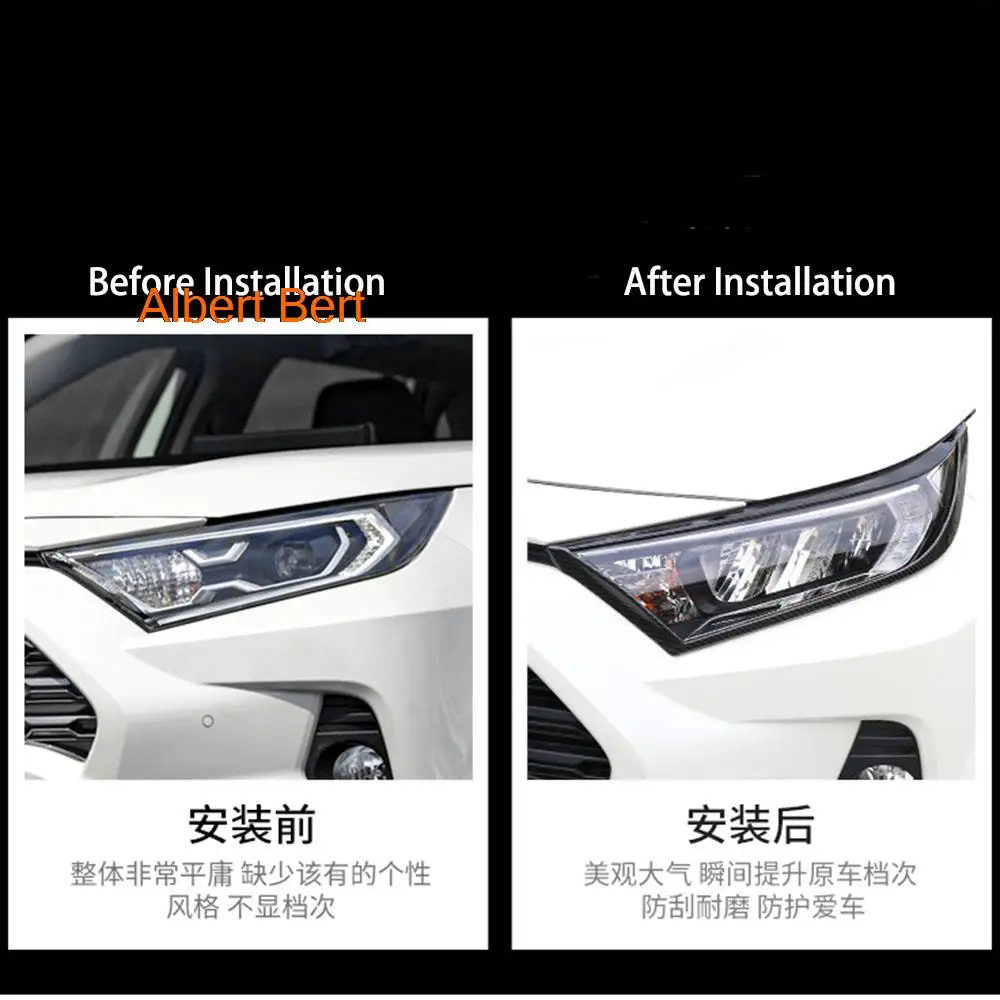 

For Toyota RAV4 2020 ABS Chrome Rear Tail Light Lamp Headlight Strip Cover Trim Exterior Decoration Car Accessiory