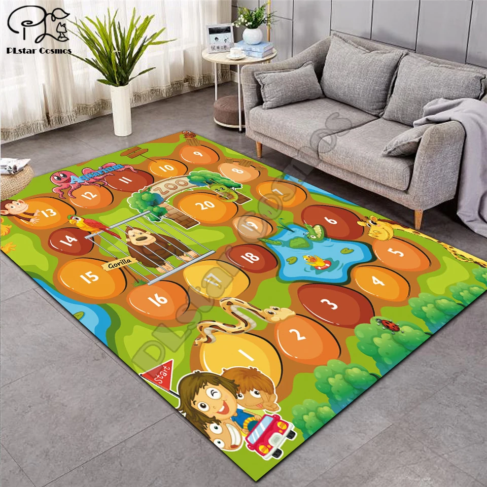 Fantasy fairy Cartoon Kids Play Mat Board Game Large Carpet for Living Room Planet Rugs Maze princess castle style-3 | Дом и сад