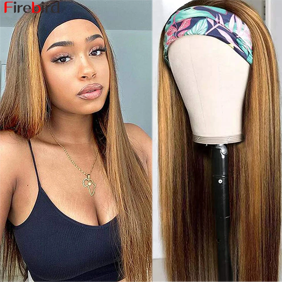 

Firebird Highlight Headband Wigs Humain Hair Straight Hair band Wig Headband Perruque Cheveux Humain Bandeau For Black Women