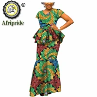 2020 african dresses for women dashiki afripride ankara print casual women dress ankara print wax batik springautumn s1825051