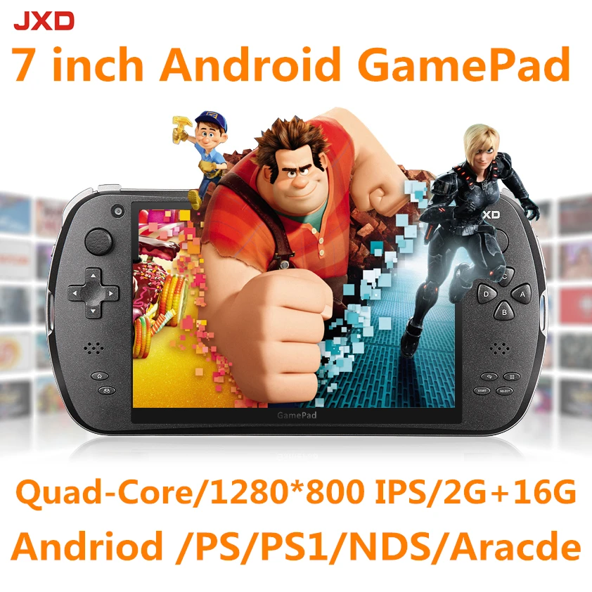 JXD S7800B 7-дюймовый двухъядерный процессор 16 Гб игровая смарт-приставка 2 Гб Оперативная память 1280X800 ips планшет с двумя камерами Android 4.4.4 портативные игровые консоли
