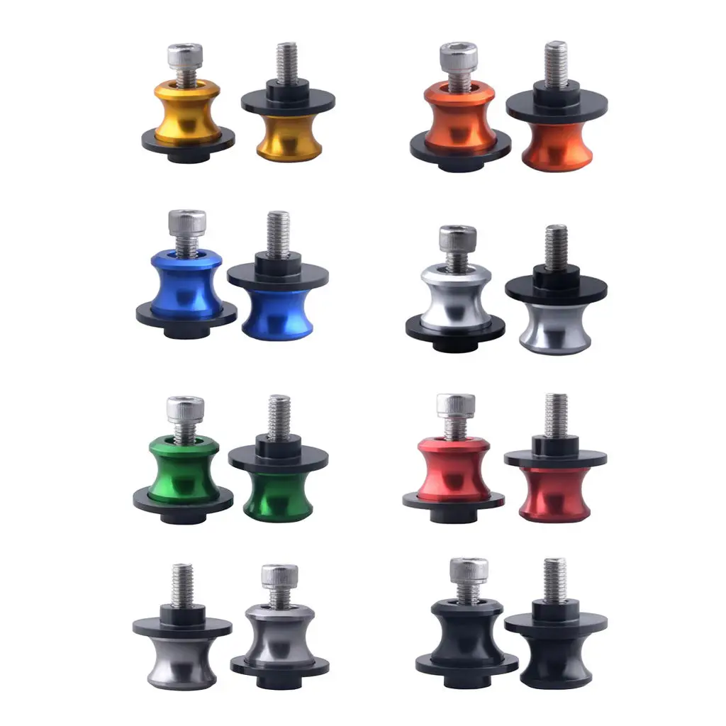 

2 Pcs 8mm Motorcycle Swing Arm Sliders Spools CNC Swing Arm Stand Screw Paddock For S1000RR Kawasaki ZX10R/ZX6R/Z800/Z900