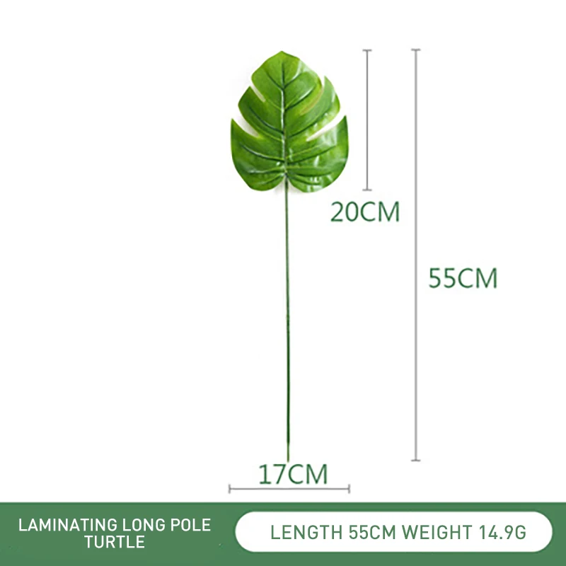 Light green Leaf 20c Пластиковые искусственные листья GreenTropical Пальмовые Листья моделирование лист для вечерние для дома садовые украшения DIY - Цвет: Light green Leaf 20c