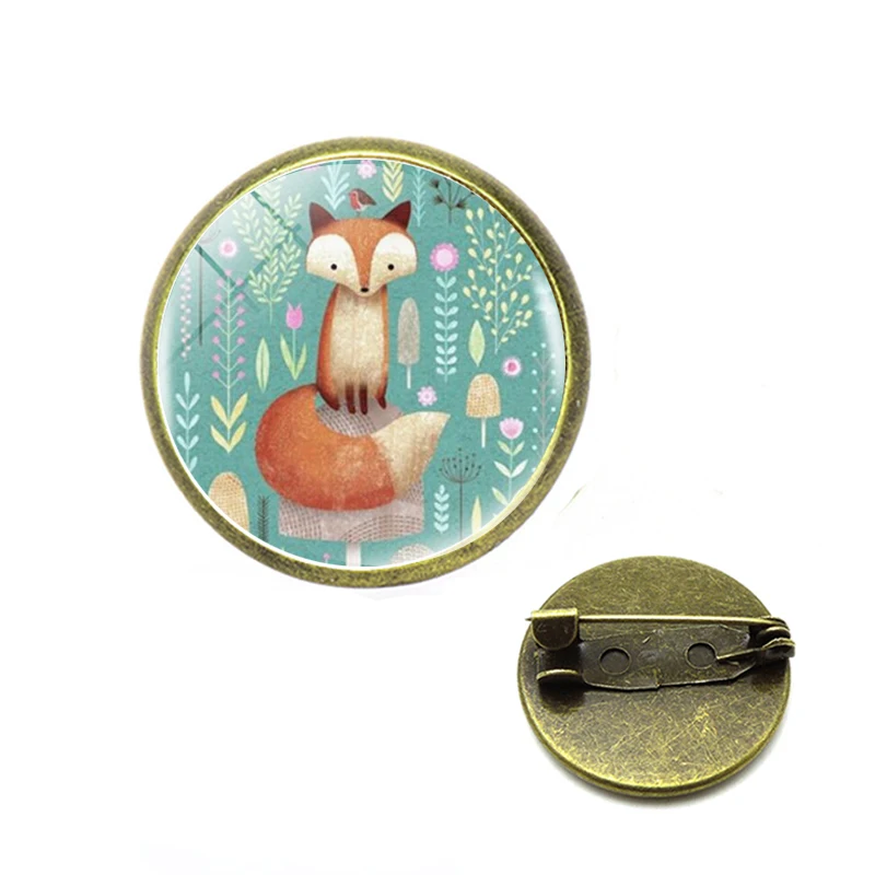 Горячие Маленькие принцы Броши биологические акварельные лесные стеклянные