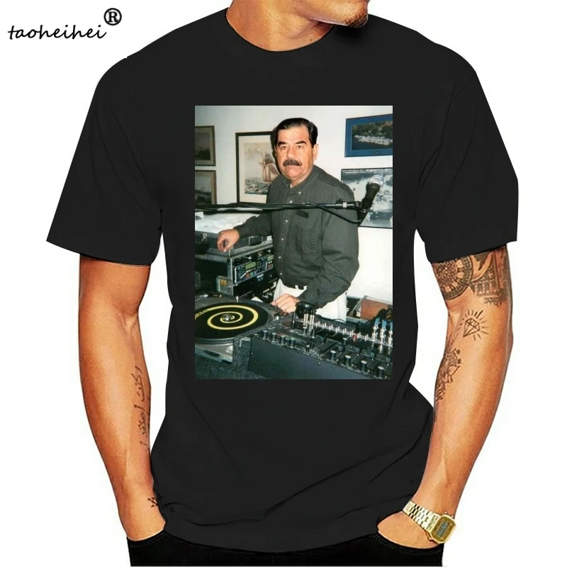 Футболка DJ Саддама Хуссейна рубашка 35 техника 1200 дом в Ираке ЭДМ хип хоп|Мужские