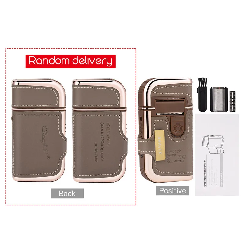 Мужские электробритвы 2 в 1 винтажные кожаные бритвенные бритвы перезаряжаемый